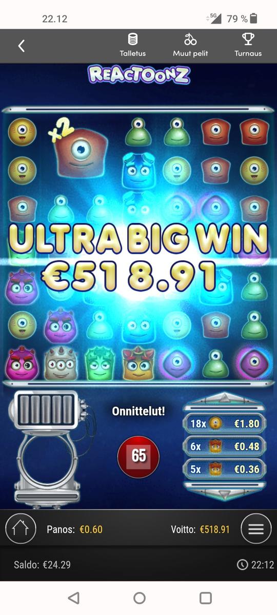 Reactoonz slot machine online casino gambling big win