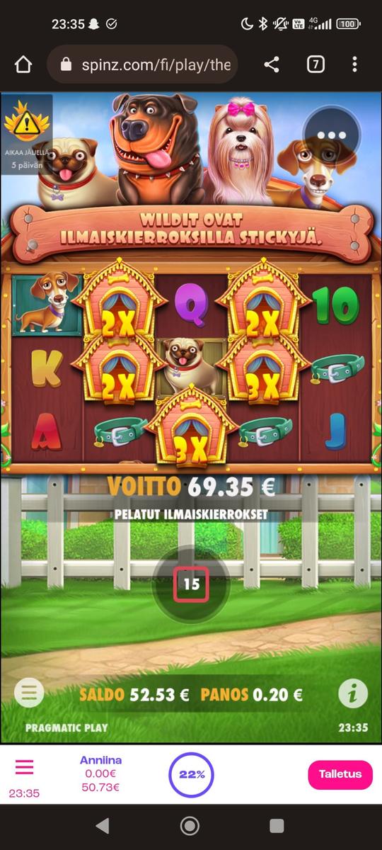 The Dog House slot machine online casino gambling big win