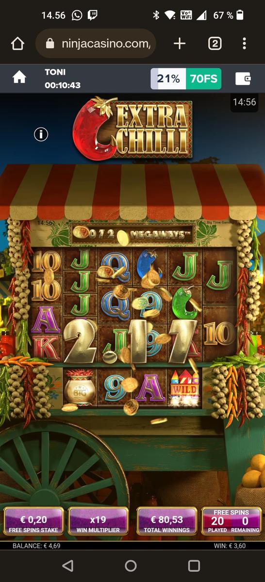 Extra Chilli slot machine online casino gambling big win