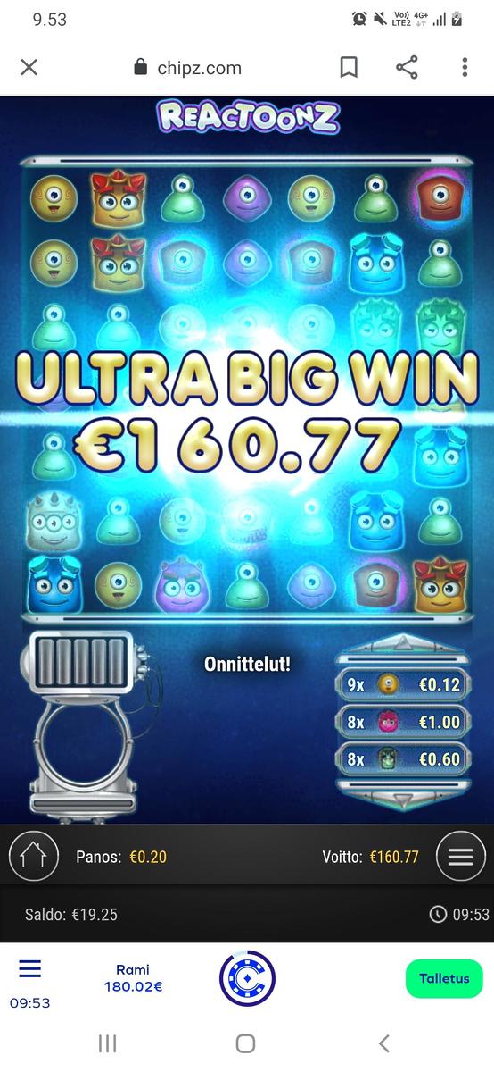 reactoonz - Chipz (160.77 eur / 0.2 bet) | raimo83
