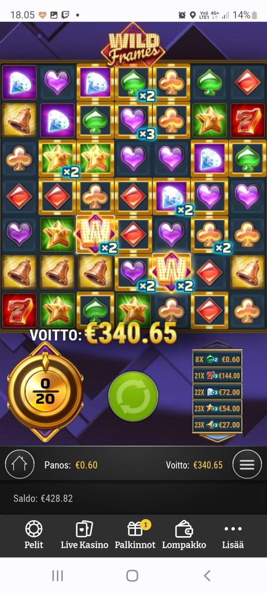 Wild Frames slot machine online casino gambling big win