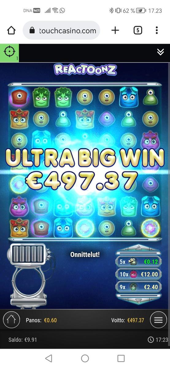 Reactoonz slot machine online casino gambling big win