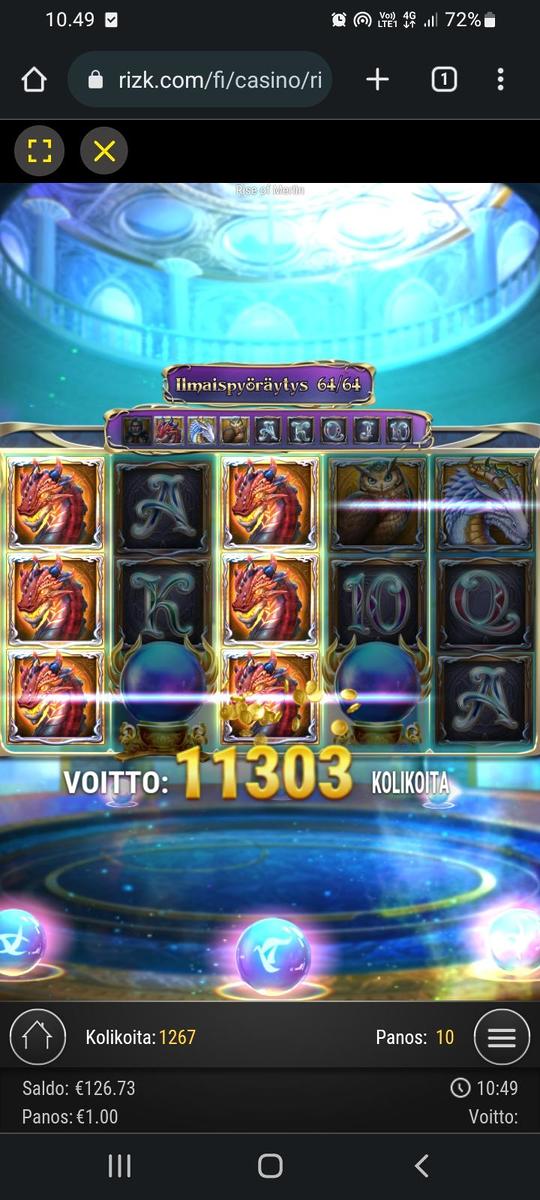 Rise Of Merlin slot machine online casino gambling big win