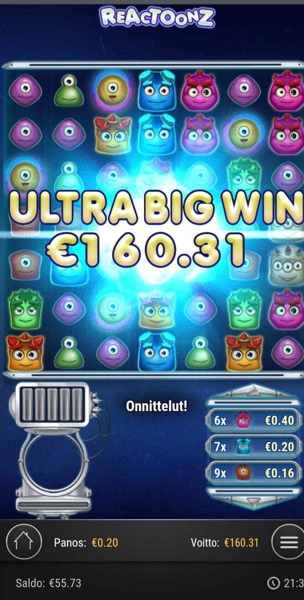 Reactoonz slot machine online casino gambling big win