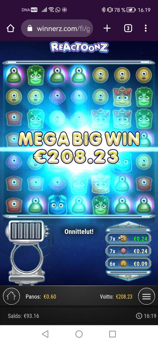 Reactoonz slot machine online casino gambling big win