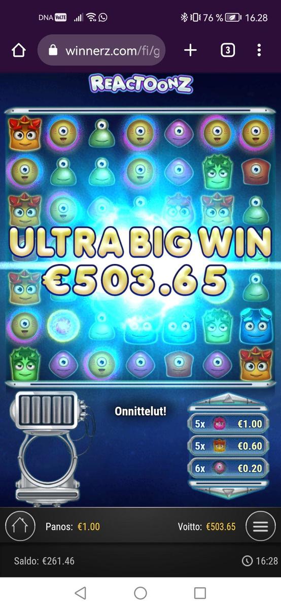Reactoonz slot machine online casino gambling big win