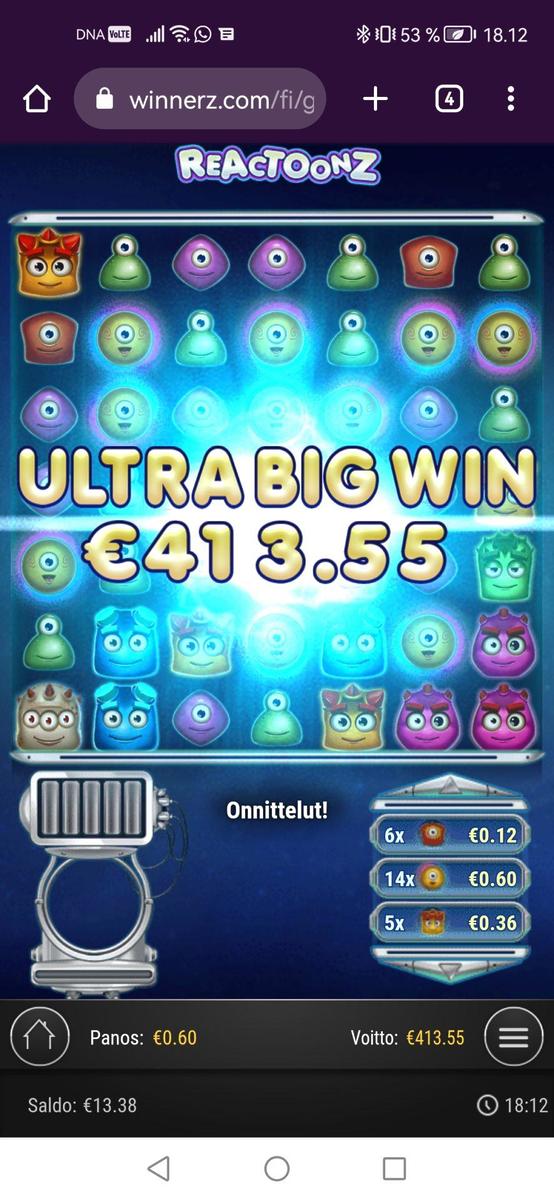 Reactoonz slot machine online casino gambling big win