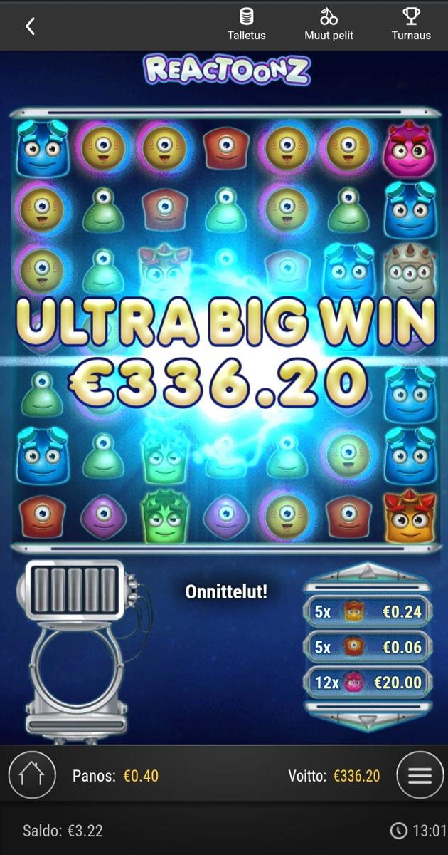 Reactoonz slot machine online casino gambling big win