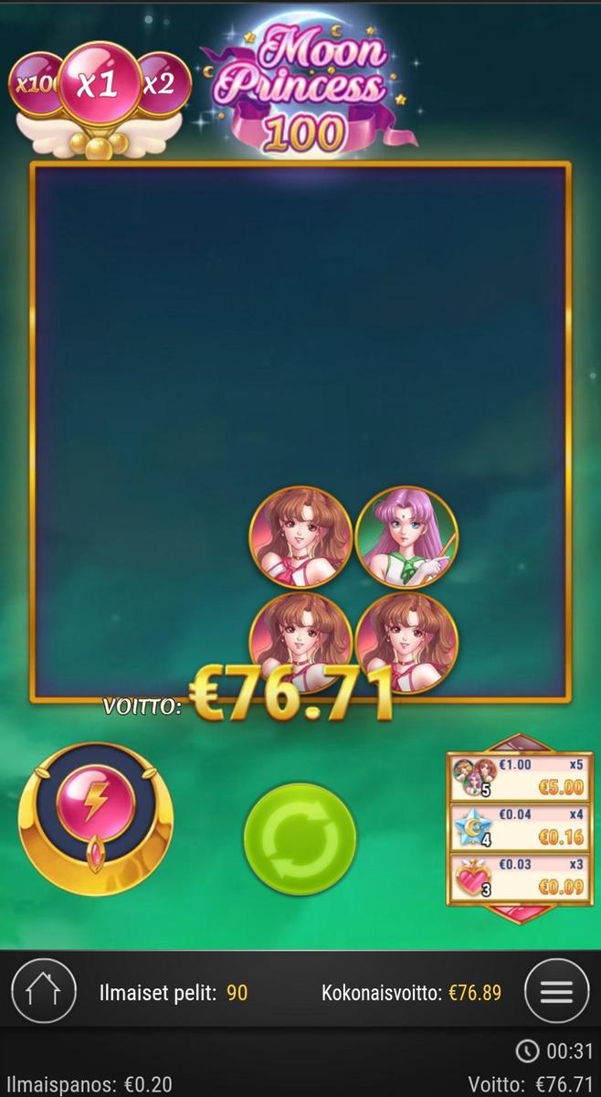 Moon Princess 100 slot machine online casino gambling big win