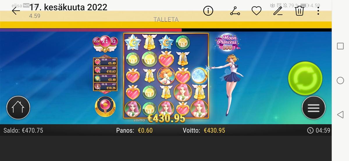 Moon Princess 100 slot machine online casino gambling big win