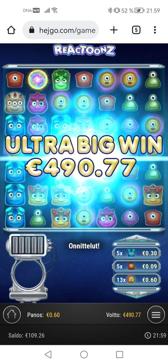 Reactoonz slot machine online casino gambling big win