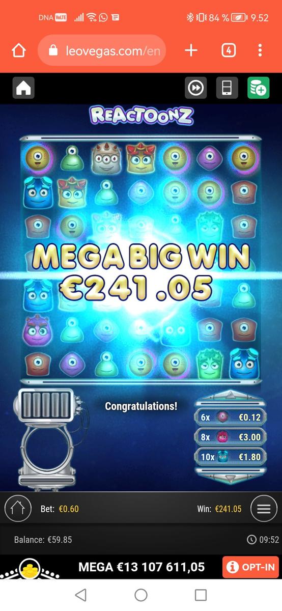 Reactoonz slot machine online casino gambling big win