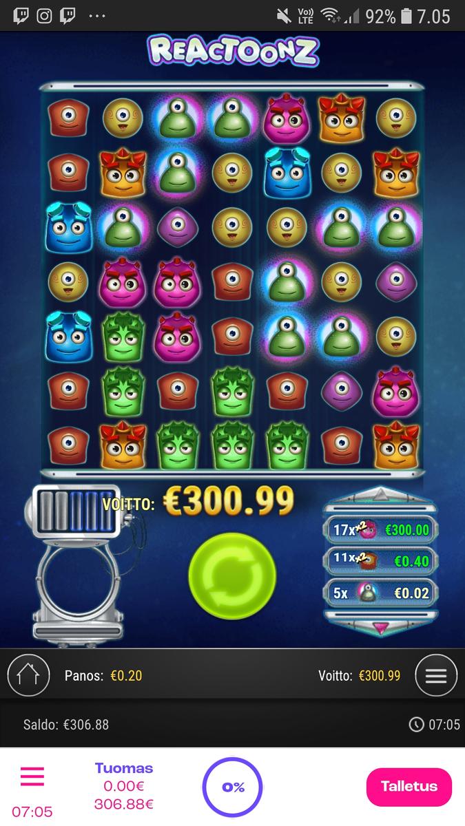 Reactoonz slot machine online casino gambling big win