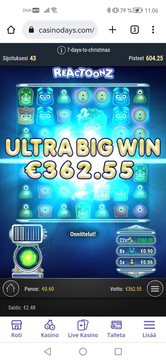 Reactoonz slot machine online casino gambling big win