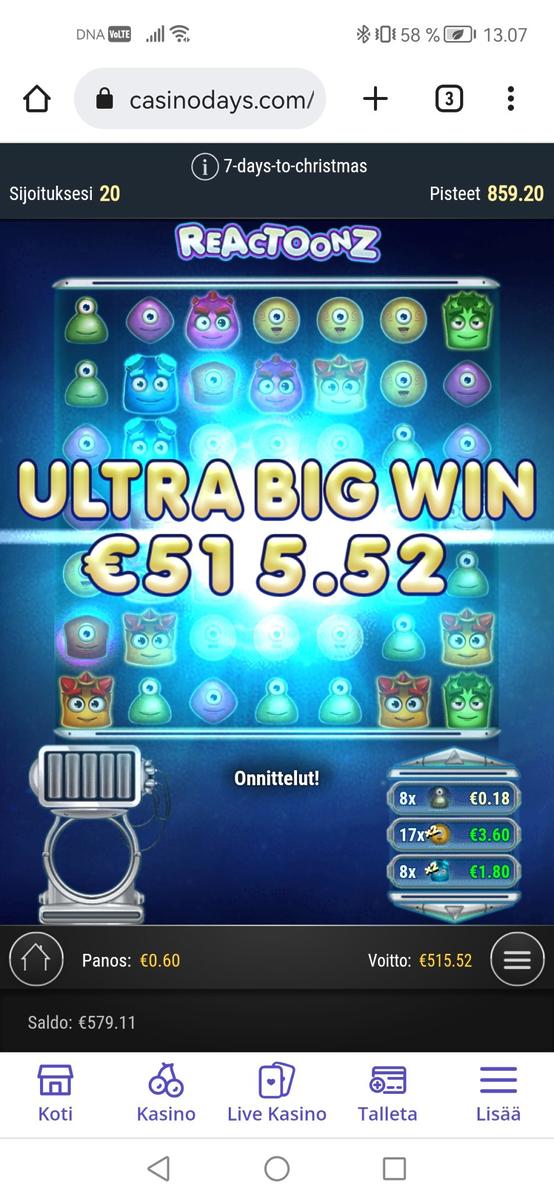 Reactoonz slot machine online casino gambling big win