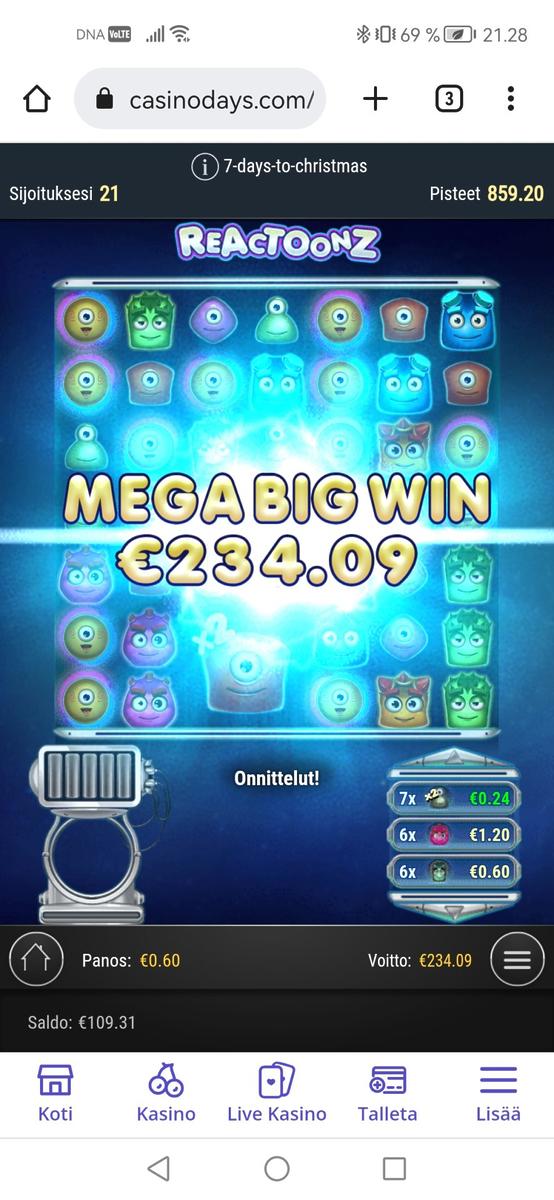Reactoonz slot machine online casino gambling big win