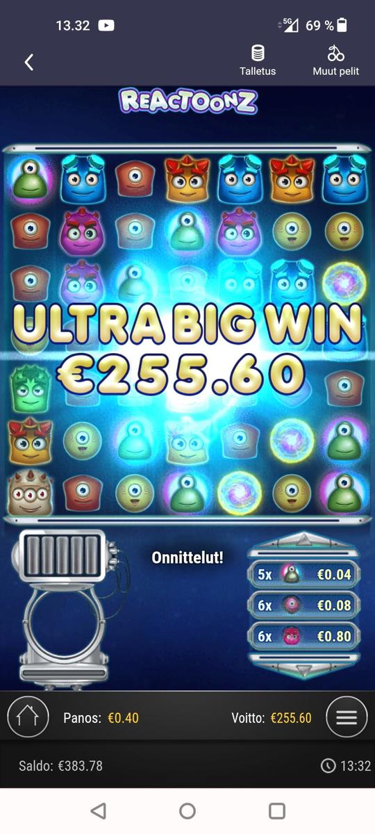 Reactoonz slot machine online casino gambling big win