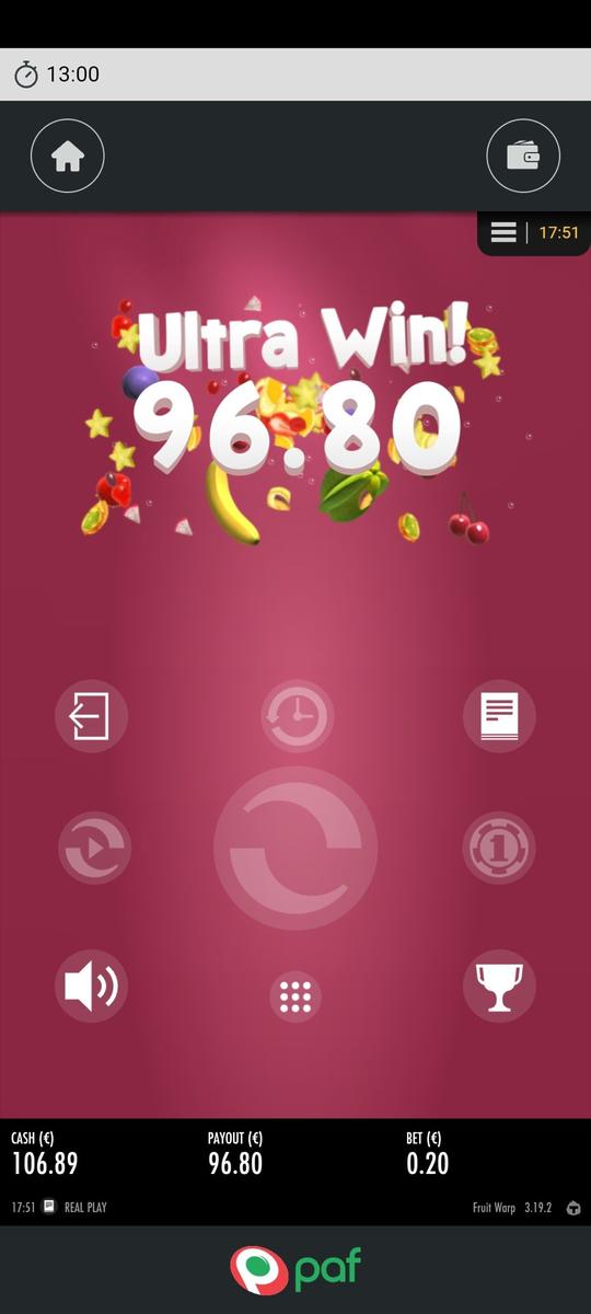 Fruit Warp slot machine online casino gambling big win