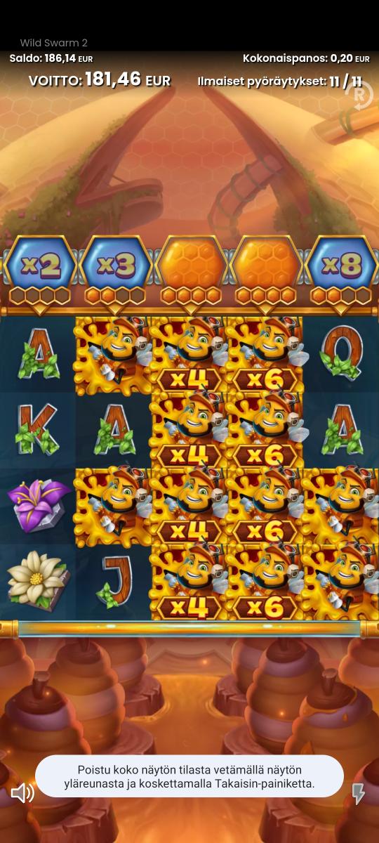 wild swarm 2 – Wheelz (907.3 eur / 0.20 bet) | Janne