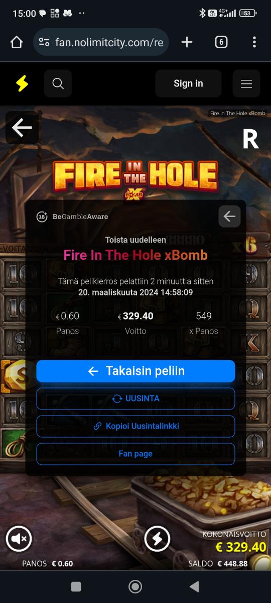 Fire in the hole 2 – Ninja Casino (329.40 eur / 0.60 bet) | Jusukkeli