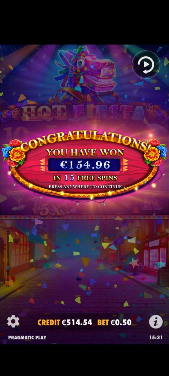 Hot Fiesta – Ninja Casino (154.96 eur / 0.50 bet) | Jusukkeli