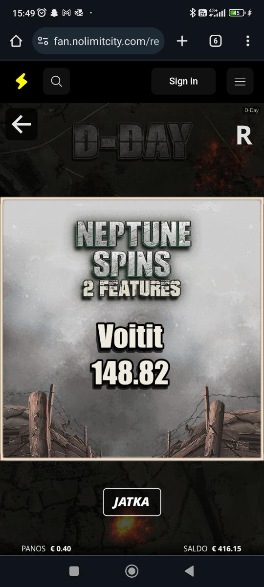day – Nine Casino (148.82 eur / 0.40 bet) | Jusu