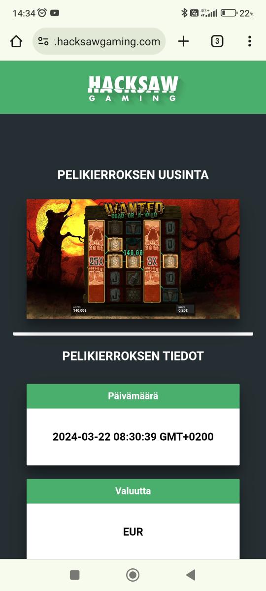 Wanted Dead or Alive – Caxino (140 eur / 0.2 bet) | Juicehase84