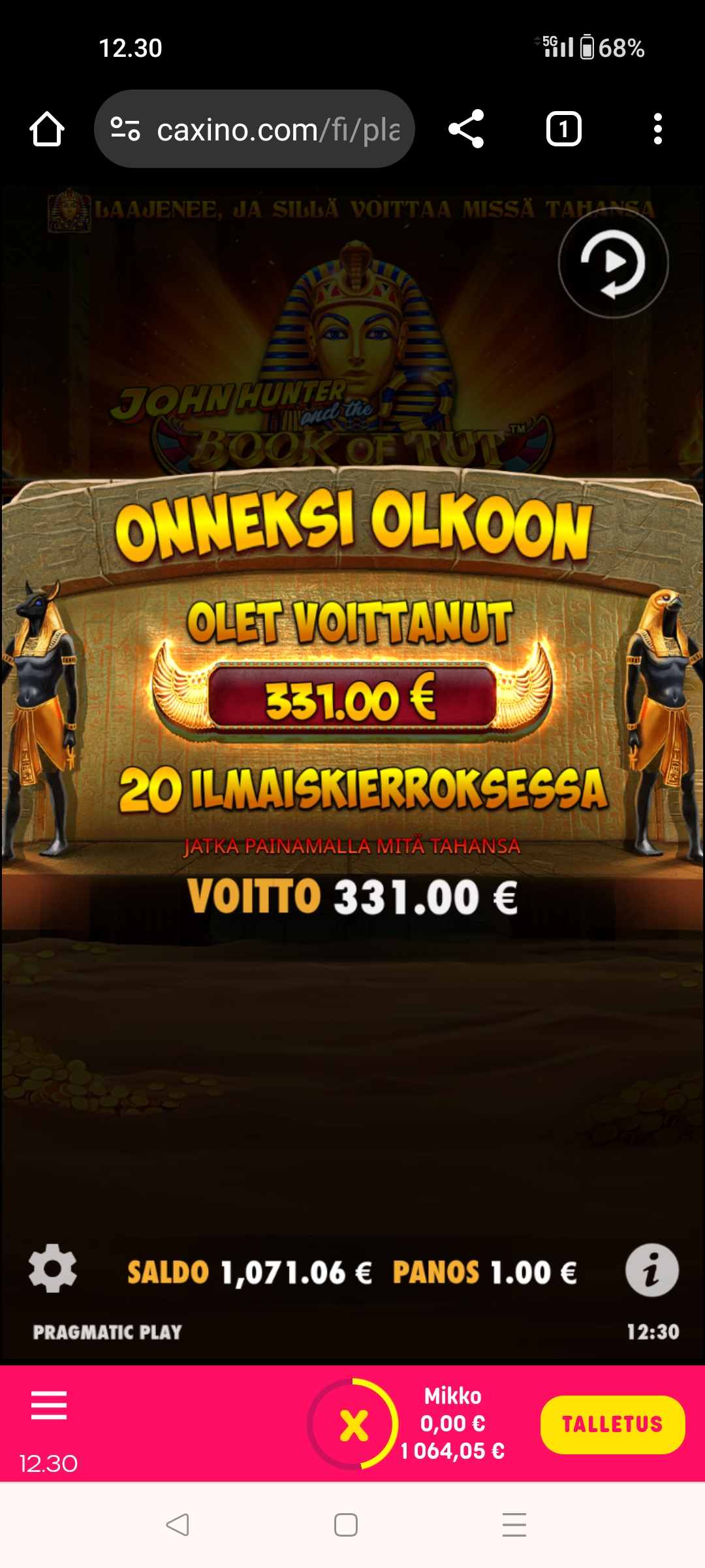 Book of tut – Caxino (331 eur / 1 bet) | Kapteni85