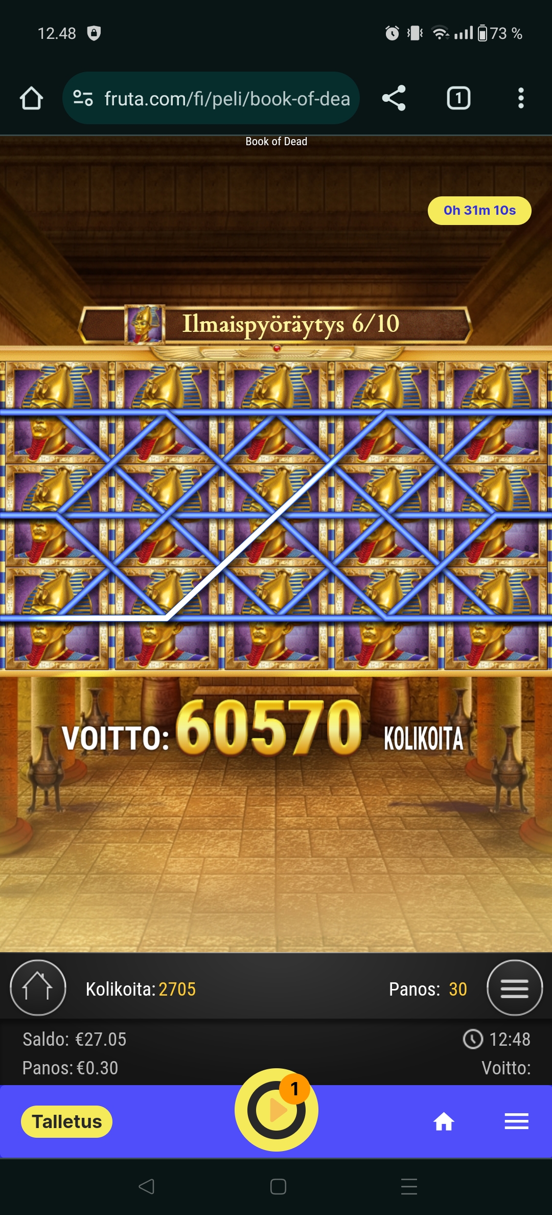 Book of Dead – Fruta (605 eur / 0.30 bet) | Hanics