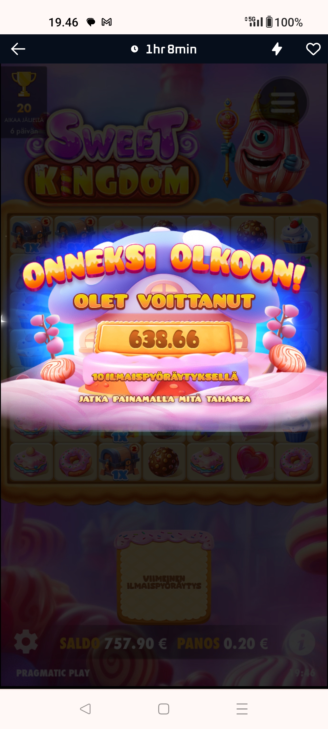 Sweet Kingdom – Lataamo (638.66 eur / 0.20 bet) | Kapteni85
