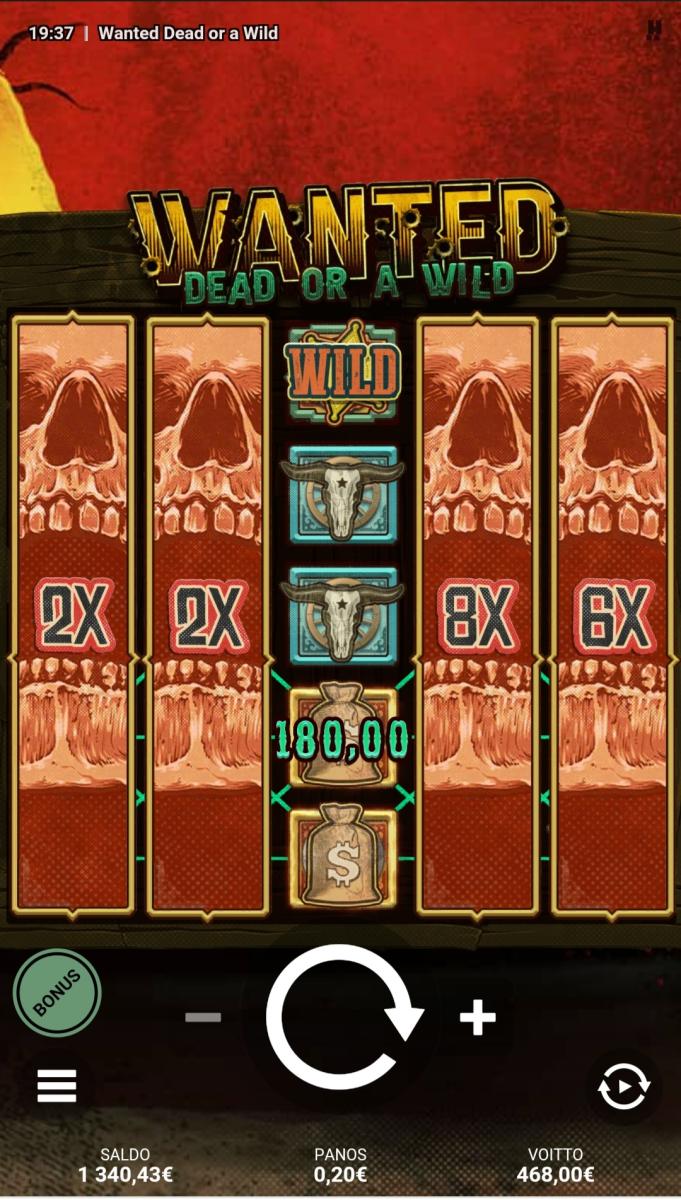 Wanted Dead or a Wild – Spinz (468.0 eur / 0.20 bet) | Jannevaan123