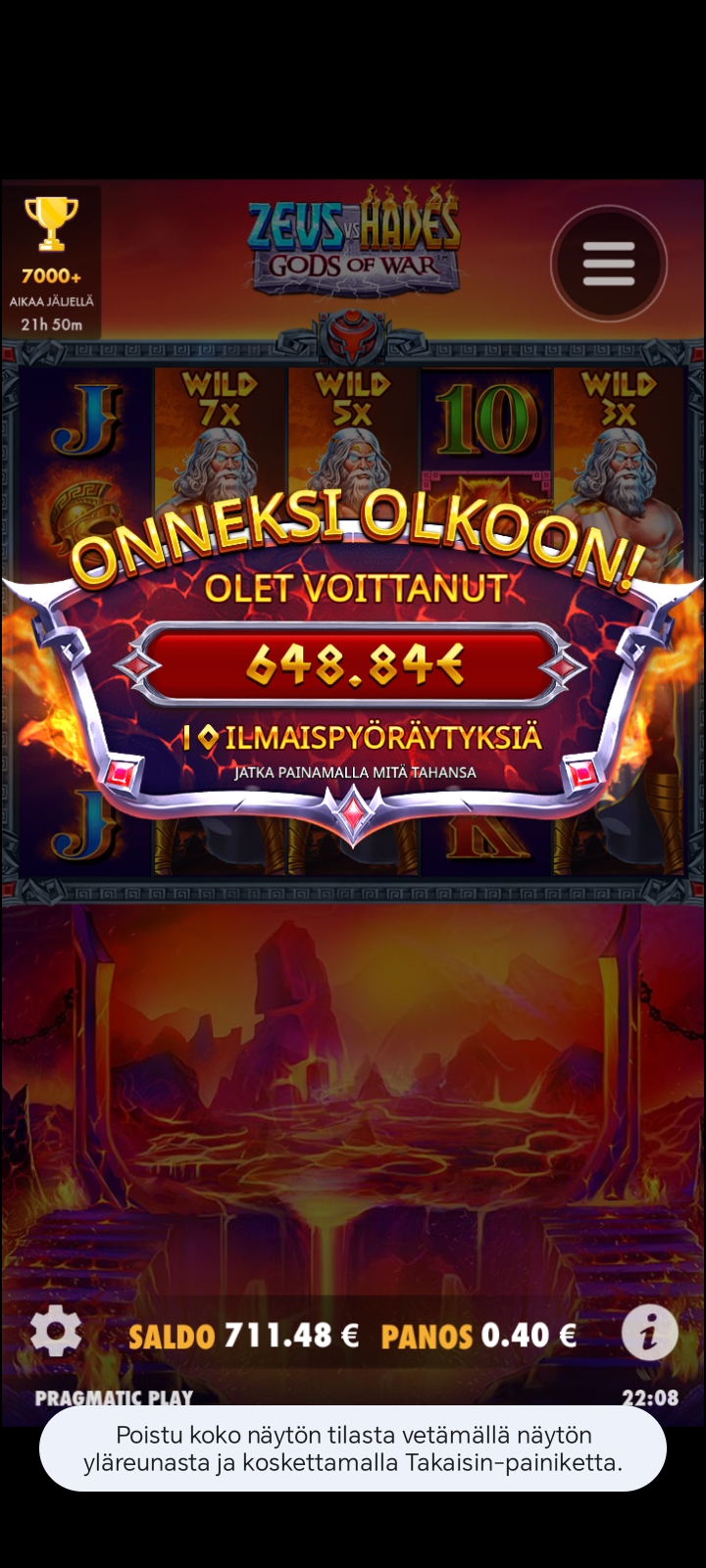 Zeus vs Hades – Talismania (draft) (648.84 eur / 0.40 bet) | Nimismies.