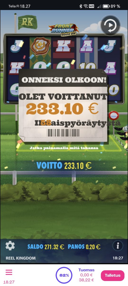 Front runner odds on – Spinz (233.10 eur / 0.20 bet) | Haggi87