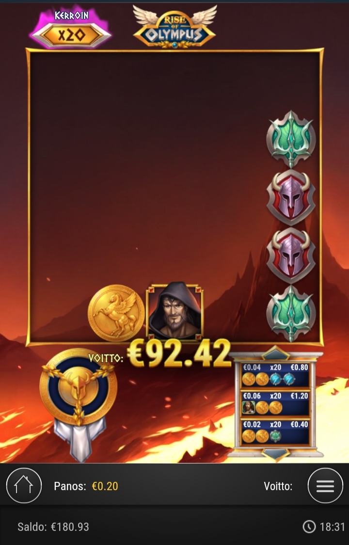 Rise Of Olympus – UltraCasino (92.42 eur / 0.20 bet) | juugeli1