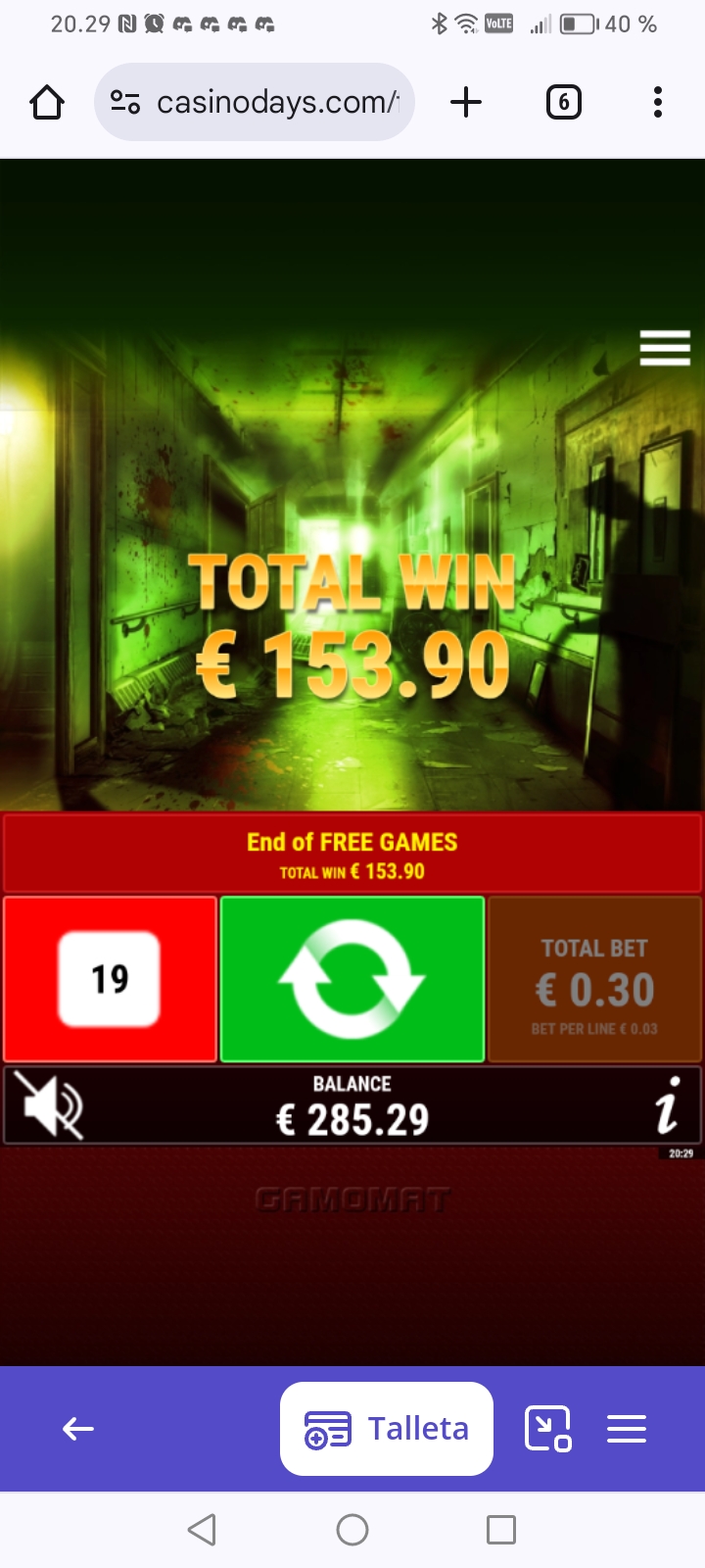 Book of Madness – CasinoDays (draft) (153.90 eur / 0.30 bet) | Nimismies.