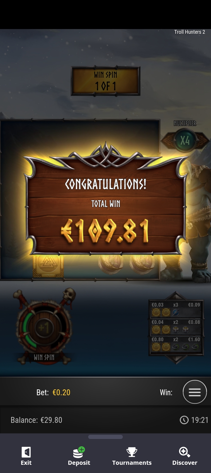 Troll Hunter 2 – Betsson (109.81 eur / 0.20 bet) | Wunder90