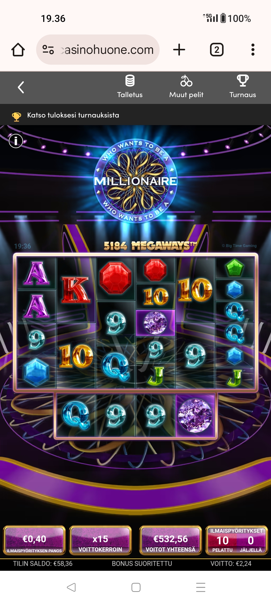 Who Wants to be a Millionaire – Unibet (532.56 eur / 0.40 bet) | Kapteni85