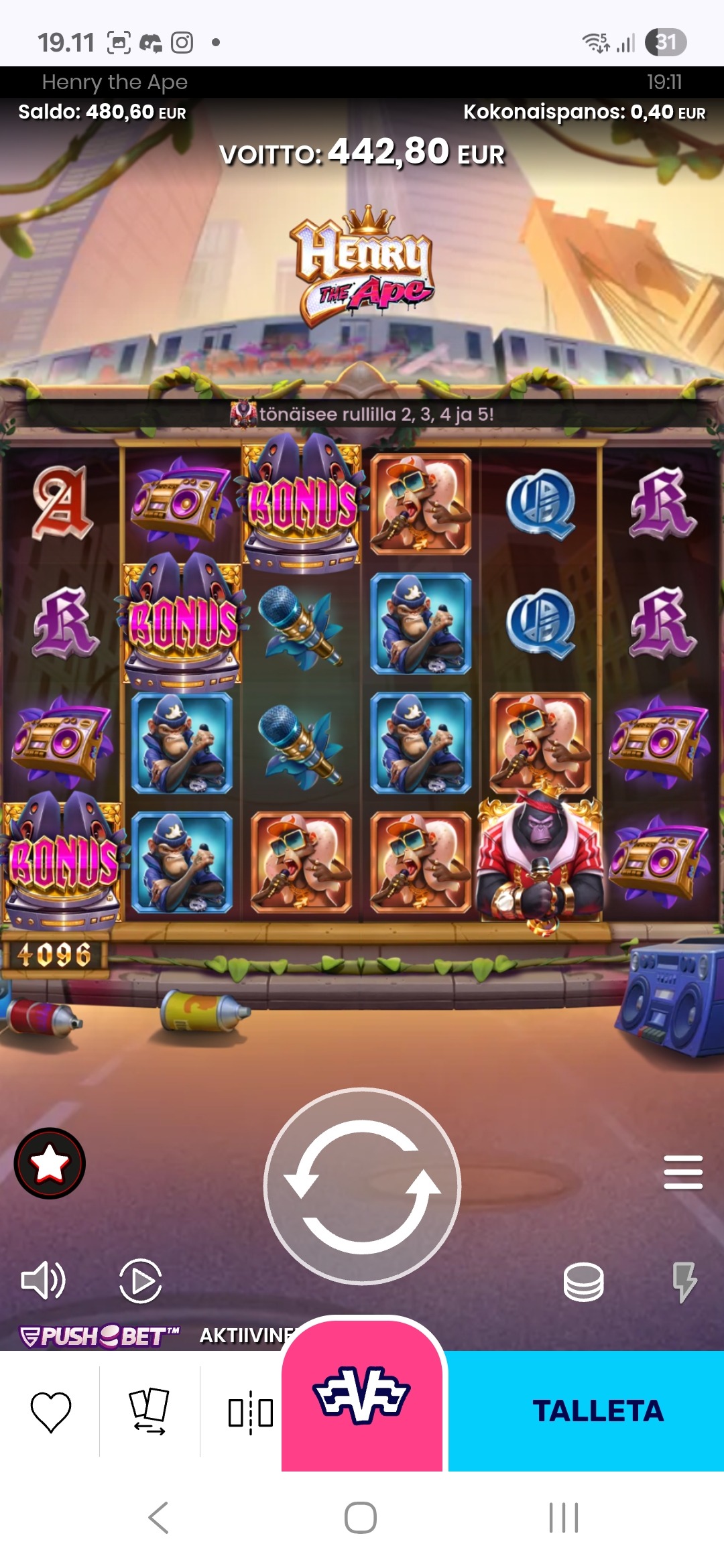 henry the ape – Vauhdikas (442.8 eur / 0.4 bet) | ess0tus