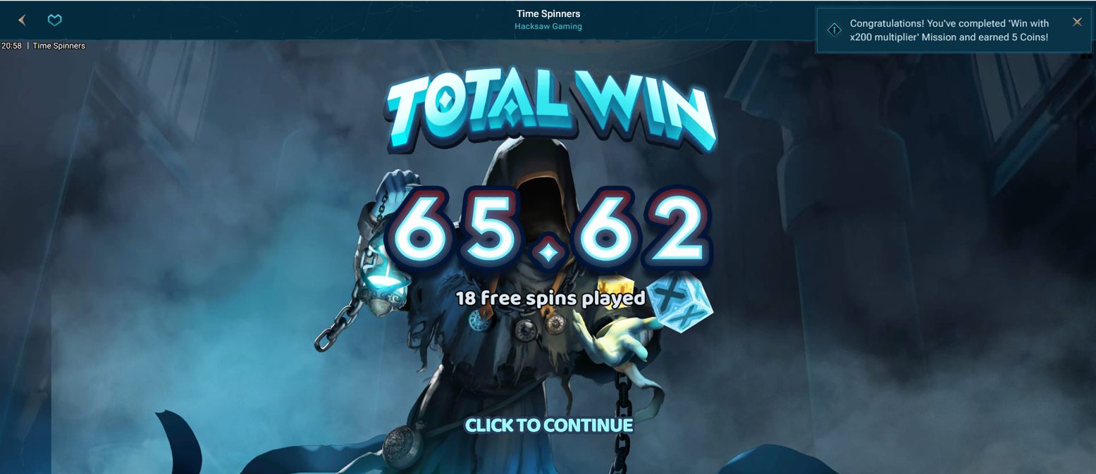 Time Spinners – Slotuna (65.62 eur / 0.2 bet) | Miguelson