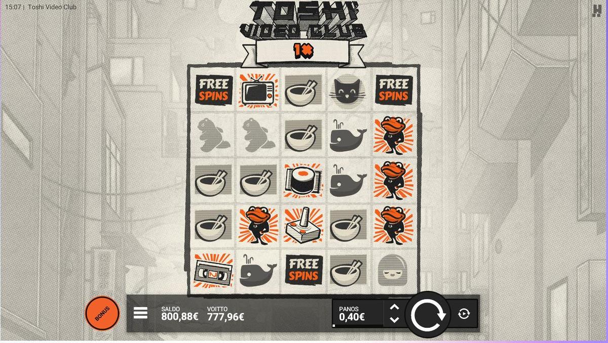 Toshi Video Club slot machine online casino gambling big win