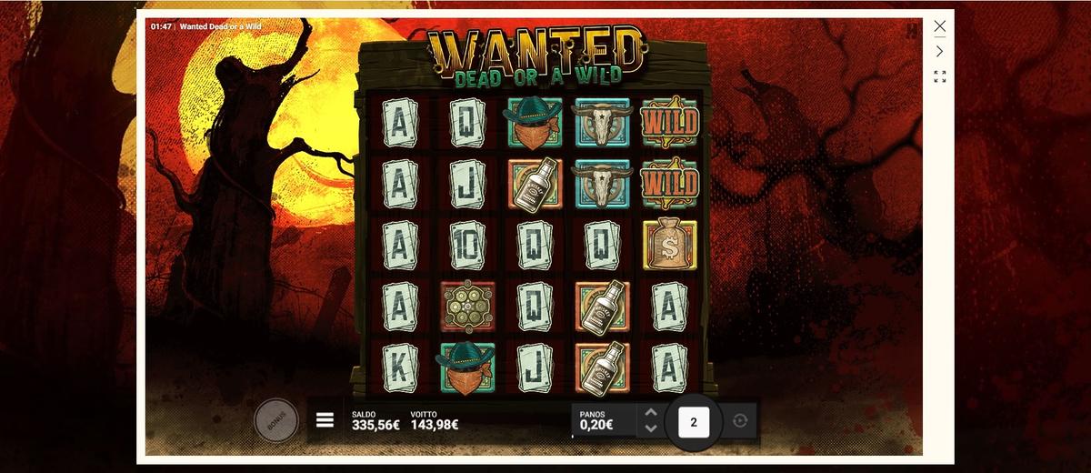 Wanted Dead Or A Wild slot machine online casino gambling big win