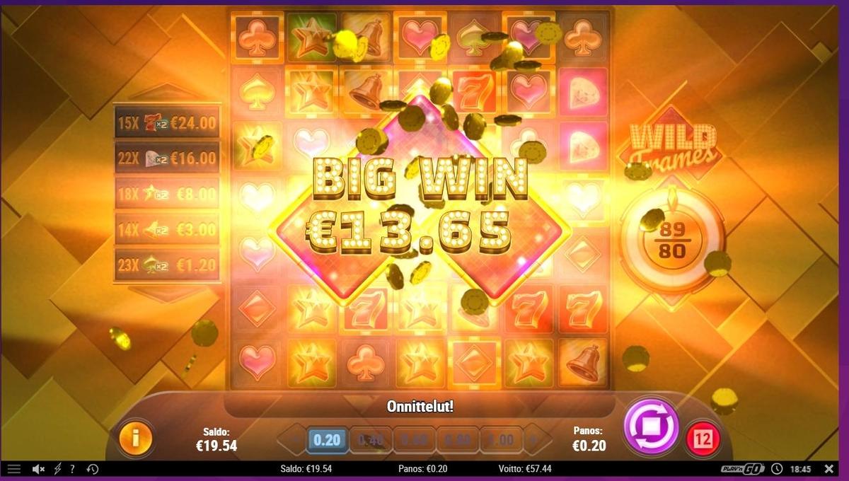 Wild Frames slot machine online casino gambling big win