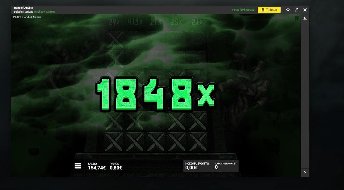 Hand Of Anubis slot machine online casino gambling big win
