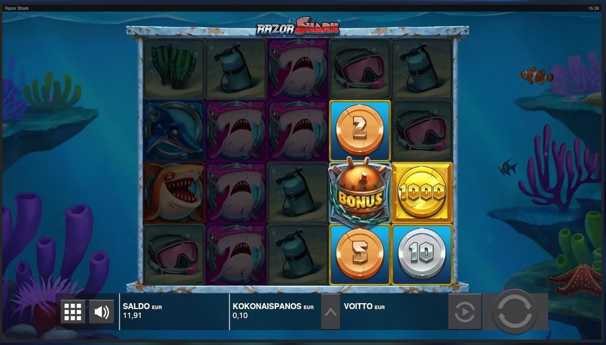 Razor Shark slot machine online casino gambling big win