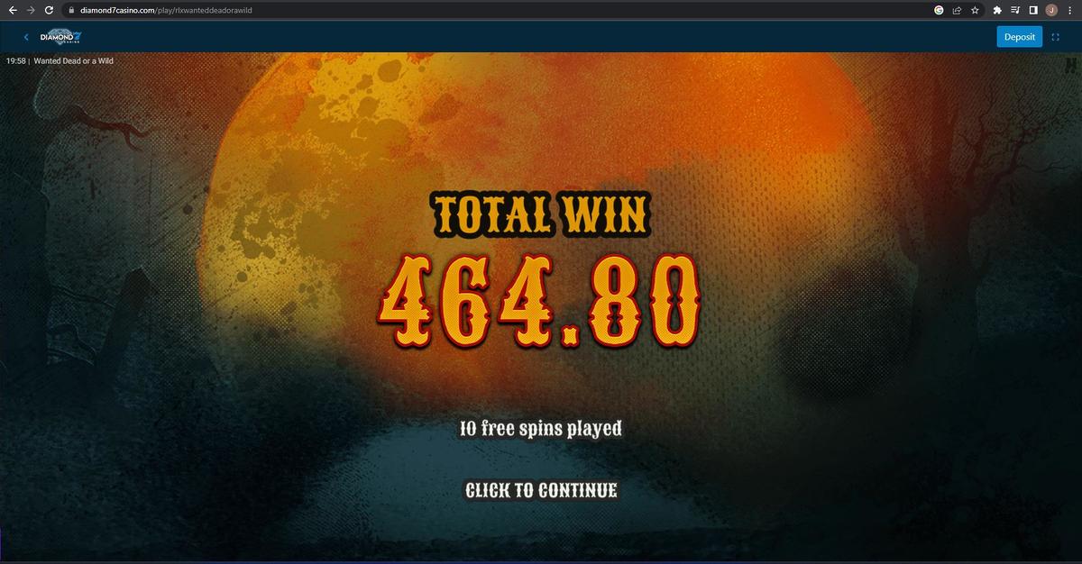 Wanted Dead Or A Wild slot machine online casino gambling big win