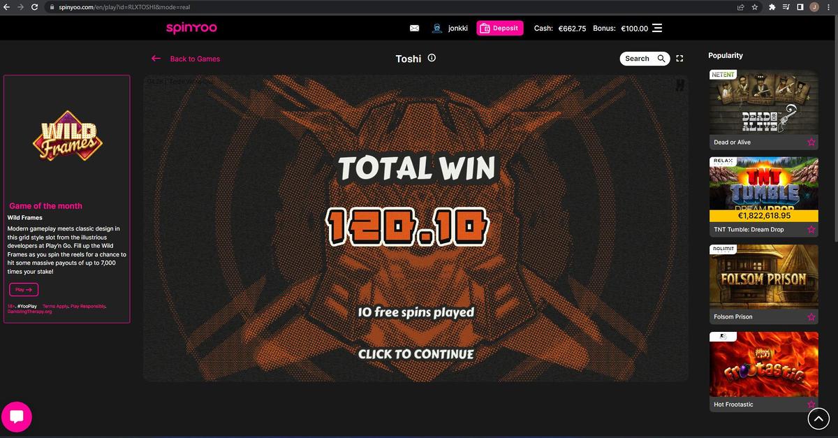Toshi Video Club slot machine online casino gambling big win