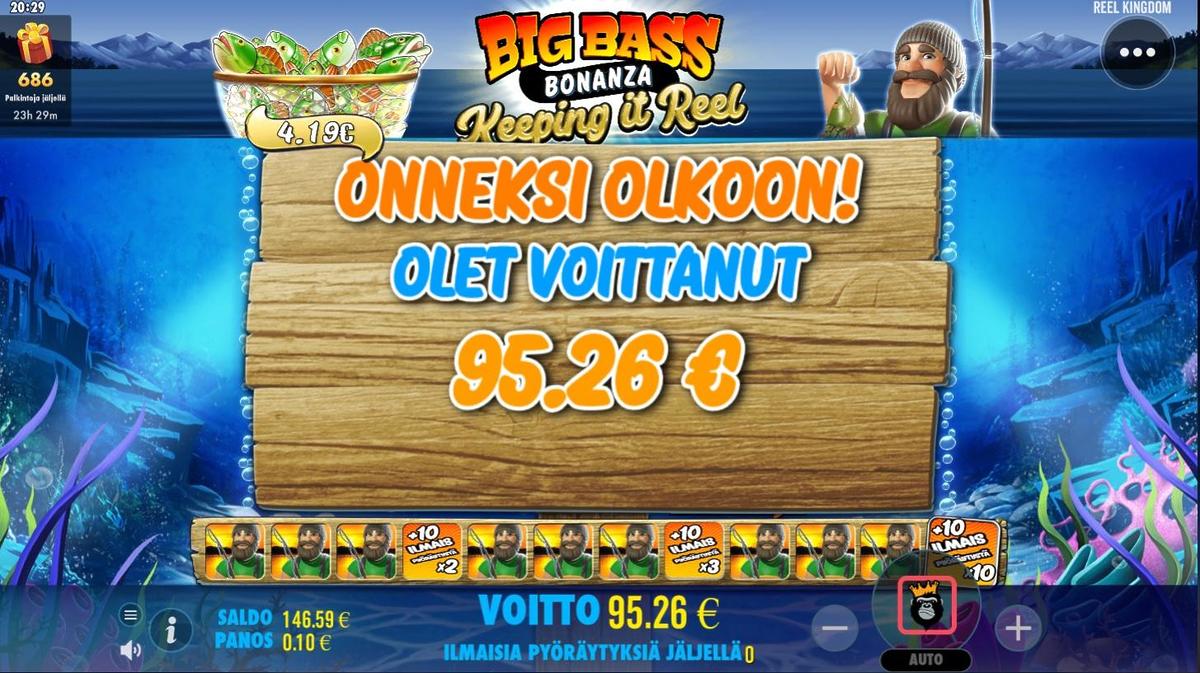 Big Bass Bonanza Keeping It Reel slot machine online casino gambling big win