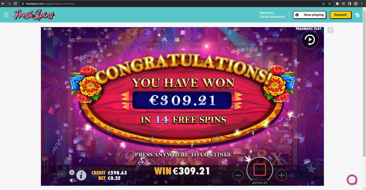 Hot Fiesta slot machine online casino gambling big win