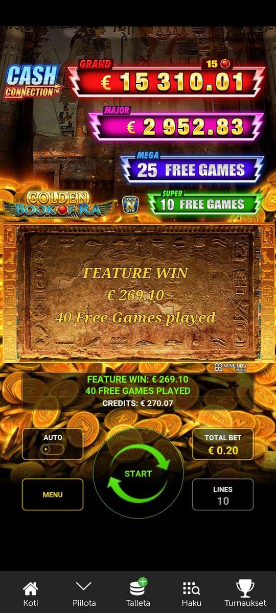Golden Book Of Ra slot machine online casino gambling big win