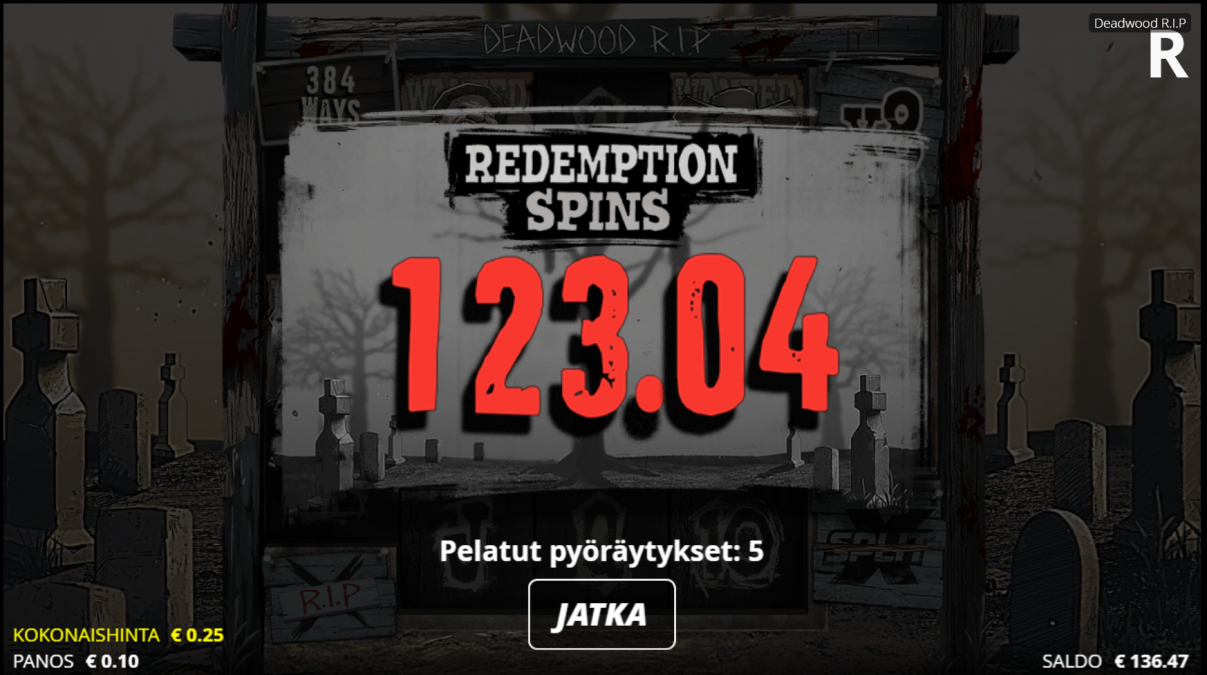 Deadwood – Nubet (123.04 eur / 0.2 bet) | kalsarini